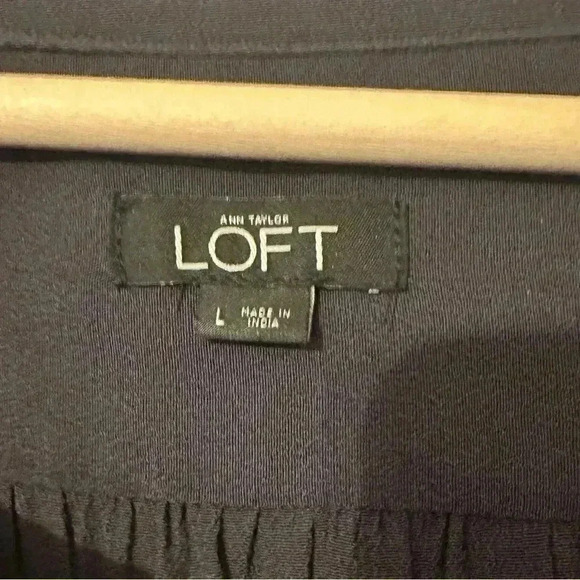 ANN TAYLOR LOFT ROMPER Long Sleeve 100% rayon women L black/dark gray romper - Picture 3 of 11